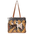 Ohlay Weekender Hand Tooled Upcycled Wool Upcycled Canvas Hair-on Genuine Leather