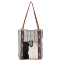Ohlay Tote Hand Tooled Upcycled Wool Upcycled Canvas Hair-on Genuine Leather