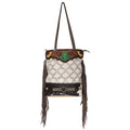 Ohlay Tote Hand Tooled Upcycled Wool Upcycled Canvas Hair-on Genuine Leather