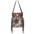 Ohlay Tote Hand Tooled Upcycled Canvas Hair-on Genuine Leather