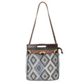 Ohlay Crossbody Hand Tooled Upcycled Canvas Genuine Leather