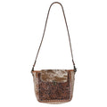 Ohlay Crossbody Hand Tooled Upcycled Wool Upcycled Canvas Hair-On Genuine Leather