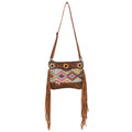 Ohlay Crossbody Hand Tooled Upcycled Canvas Hair-On Genuine Leather
