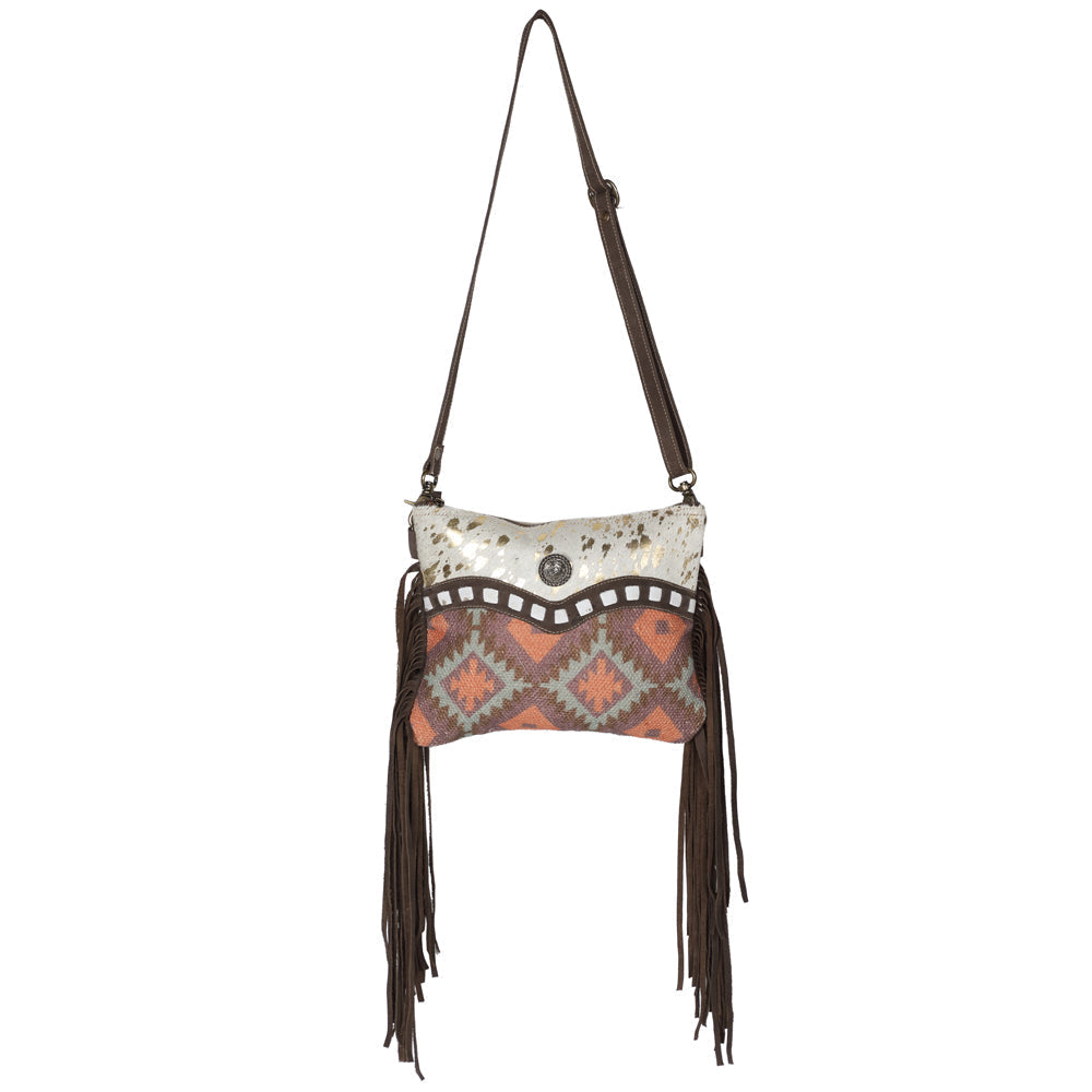 Ohlay Crossbody Upcycled Canvas Hair-On Genuine Leather