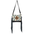 Ohlay Crossbody Upcycled Wool Upcycled Canvas Embossed Genuine Leather