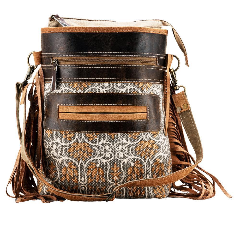 OHLAY Upcycled Wool Canvas Genuine Leather Crossbody Bag