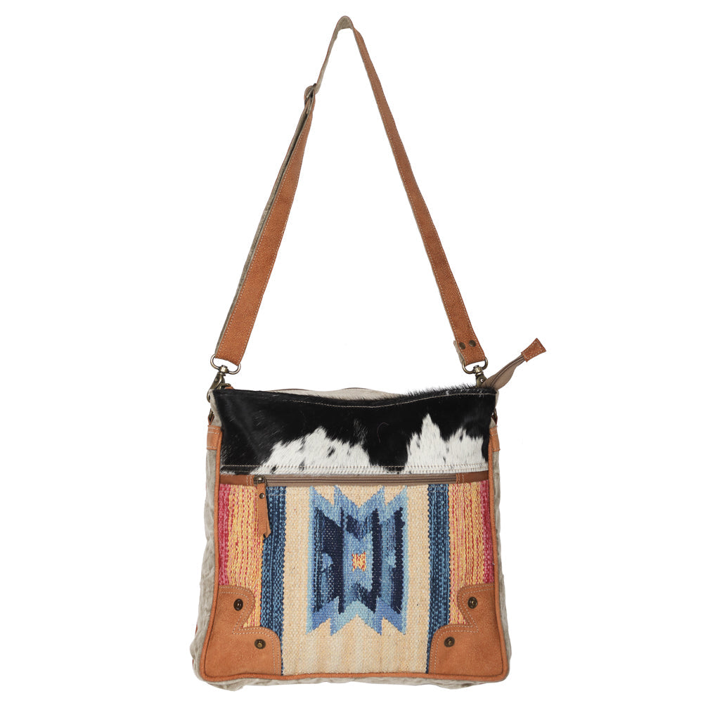 Ohlay Crossbody Upcycled Wool Upcycled Canvas Hair-On Genuine Leather