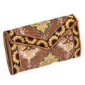 Ohlay Wallet Hand Tooled Upcycled Wool Genuine Leather