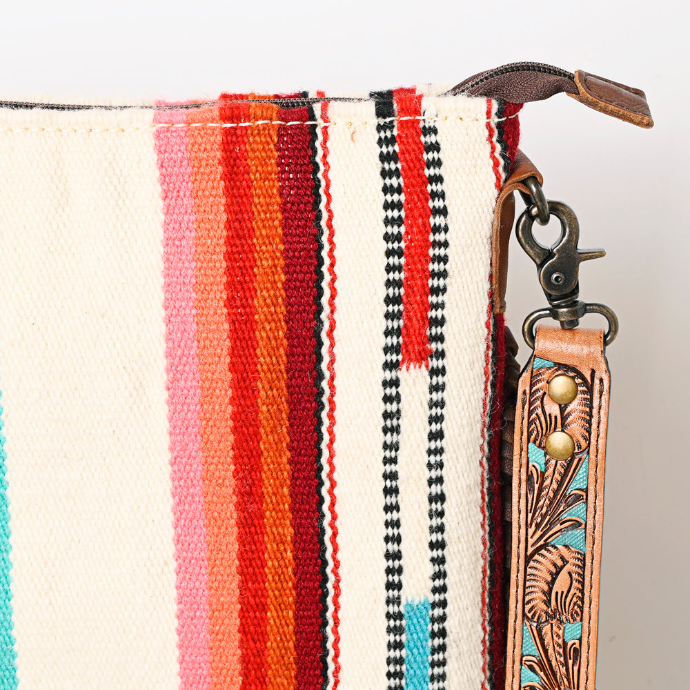American Darling Crossbody Hand Tooled Saddle Blanket Genuine Leather