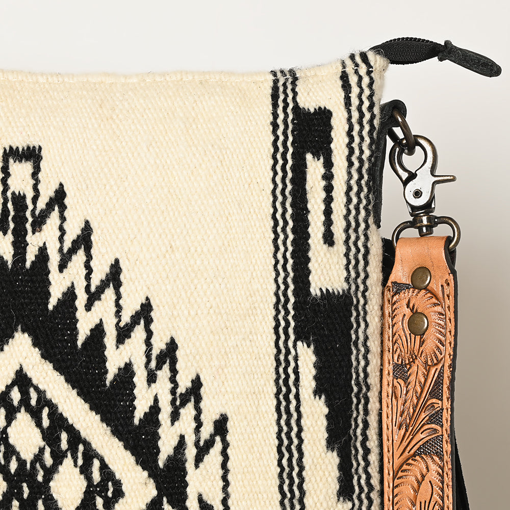 American Darling Crossbody Hand Tooled Saddle Blanket Genuine Leather
