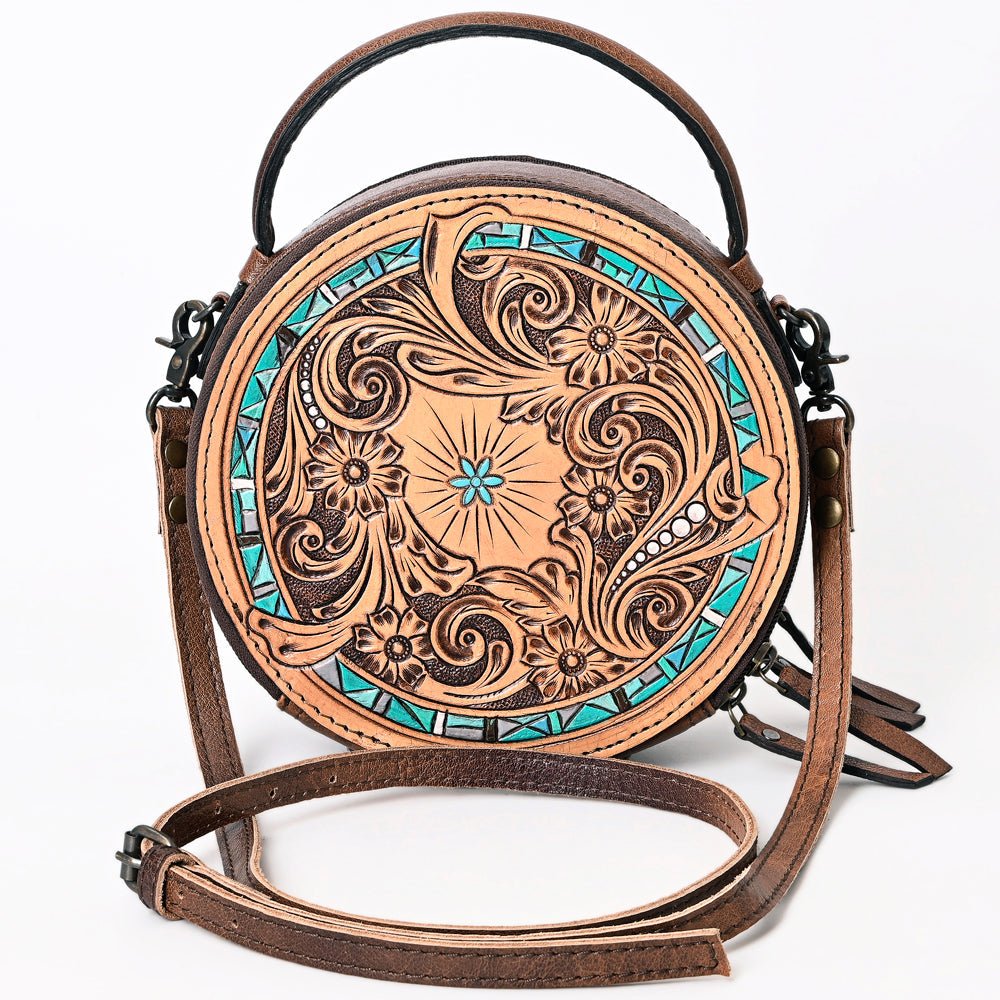 American Darling Canteen Hand Tooled Genuine Leather