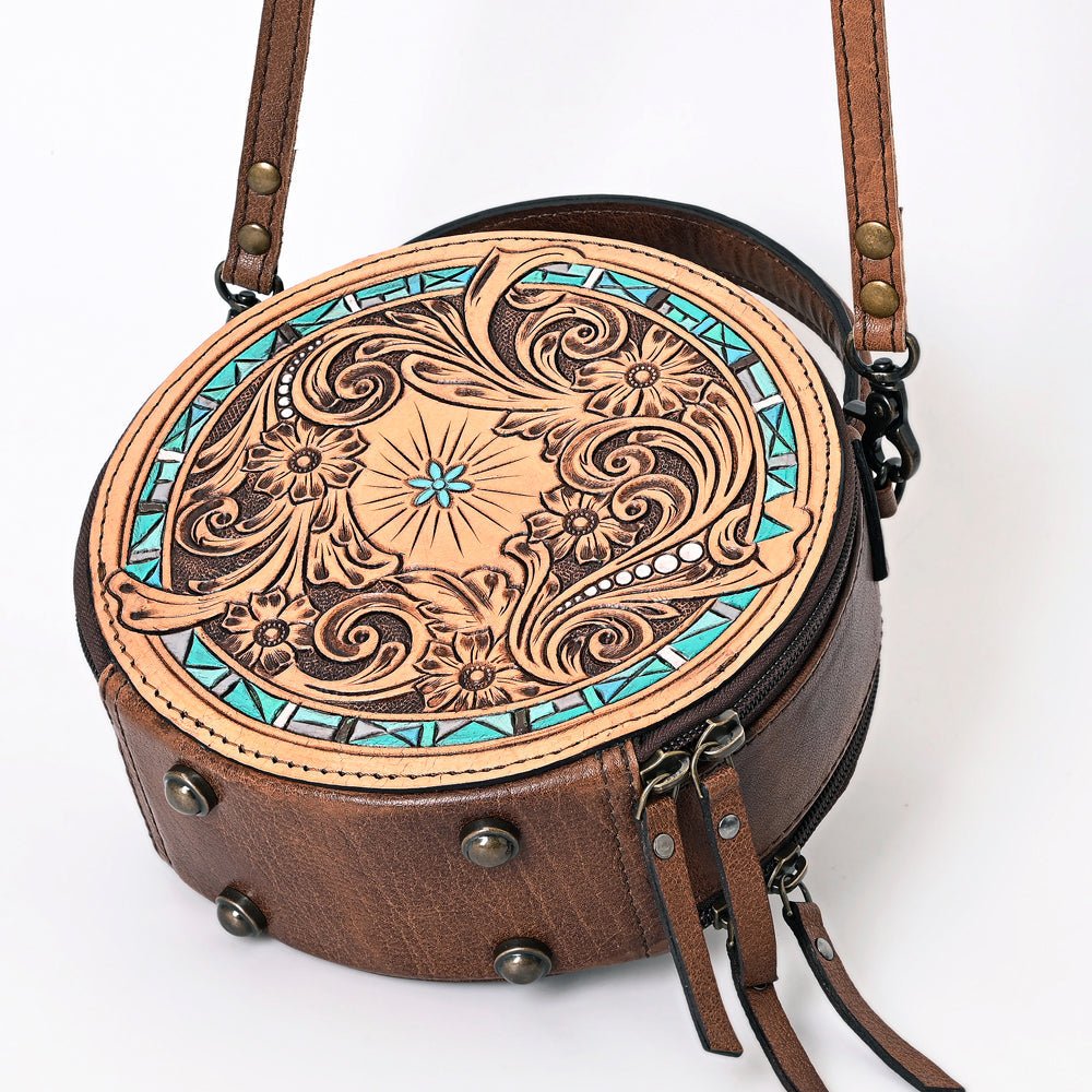American Darling Canteen Hand Tooled Genuine Leather