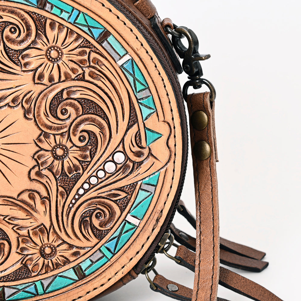 American Darling Canteen Bag Hand Tooled Genuine Leather Western Women | Handbag Purse Travel Clutch