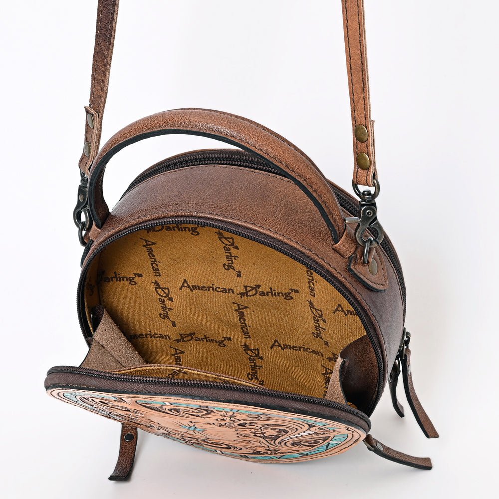 American Darling Canteen Hand Tooled Genuine Leather
