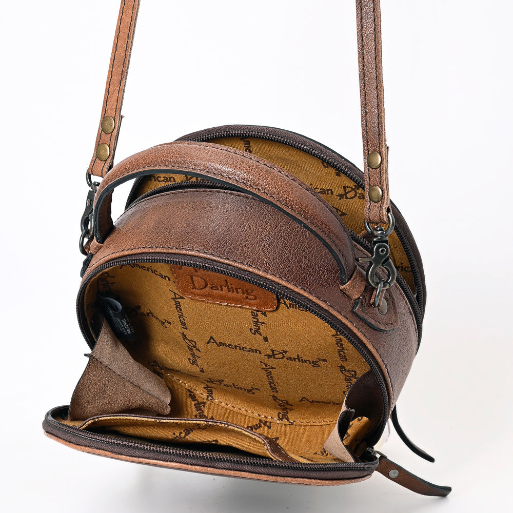American Darling Canteen Bag Hand Tooled Genuine Leather Western Women | Handbag Purse Travel Clutch