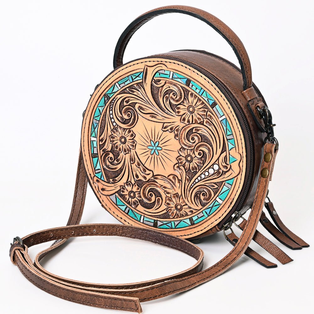 American Darling Canteen Hand Tooled Genuine Leather