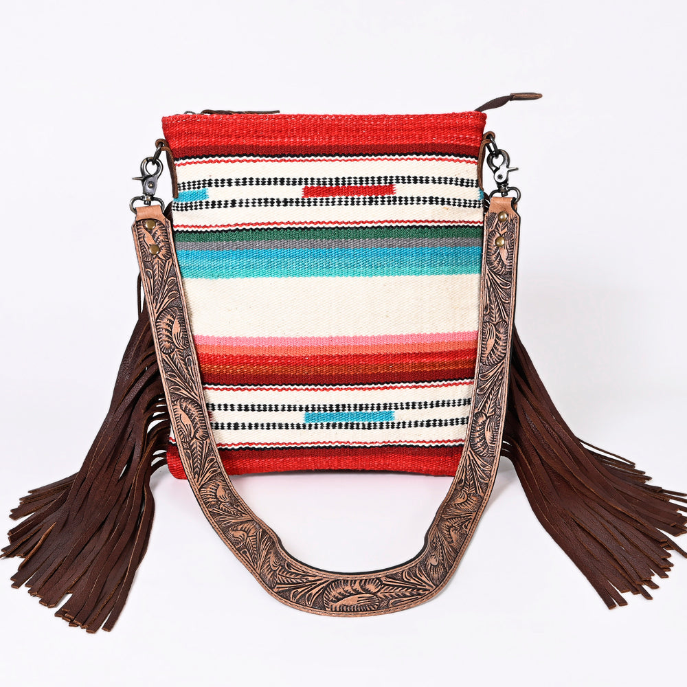 American Darling Messenger Hand Tooled Hair On Genuine Leather Western Women Bag Handbag Purse | Cute