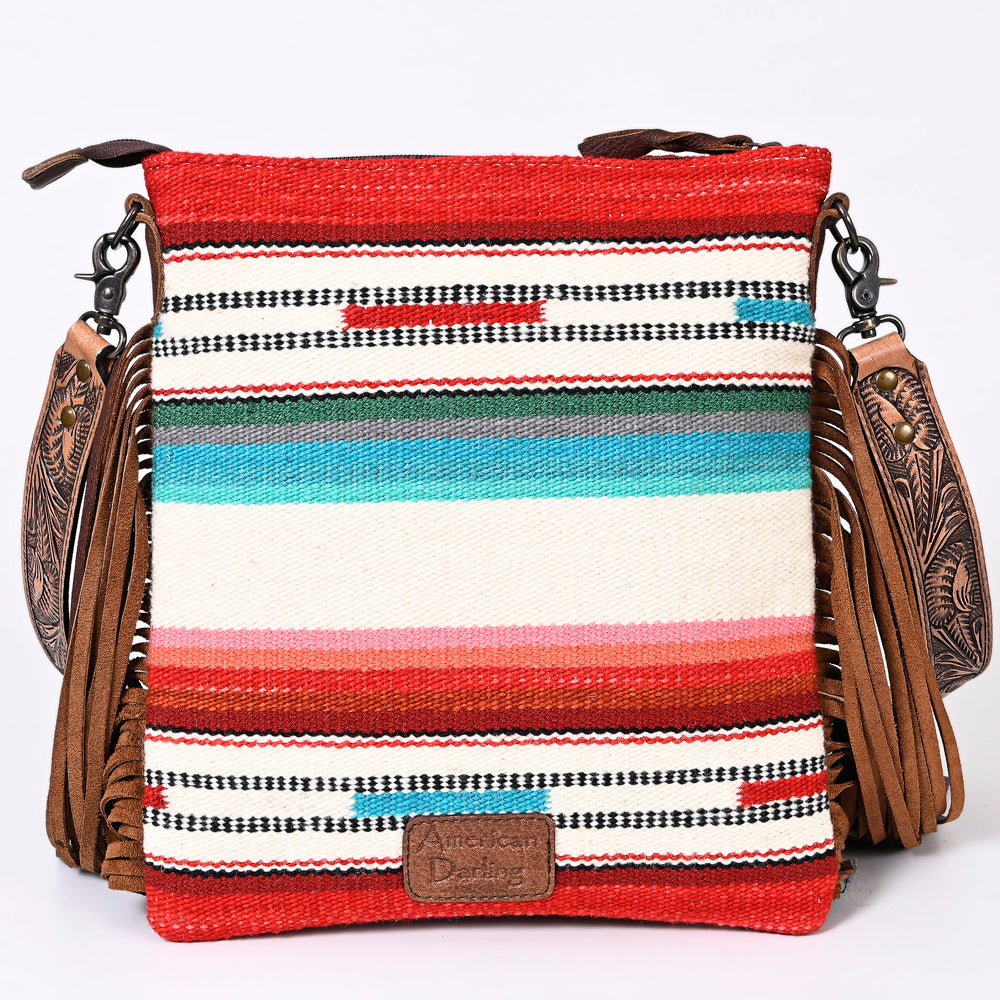 American Darling Messenger Hand Tooled Hair On Genuine Leather Western Women Bag Handbag Purse | Cute