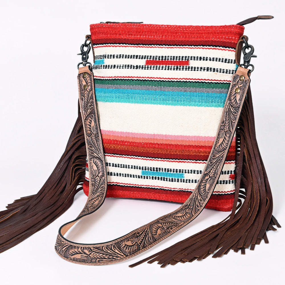 American Darling Messenger Hand Tooled Hair On Genuine Leather Western Women Bag Handbag Purse | Cute