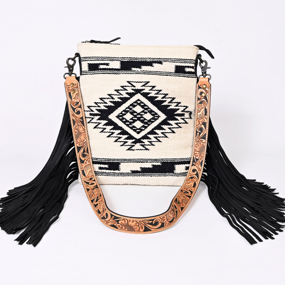 American Darling Messenger Hand Tooled Hair On Genuine Leather Western Women Bag Handbag Purse | Cute