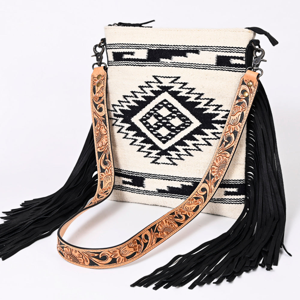 American Darling Messenger Hand Tooled Hair On Genuine Leather Western Women Bag Handbag Purse | Cute