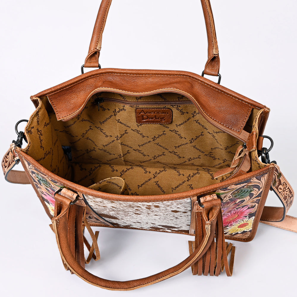 American Darling Briefcase Hand Tooled Saddle Blanket Genuine Leather