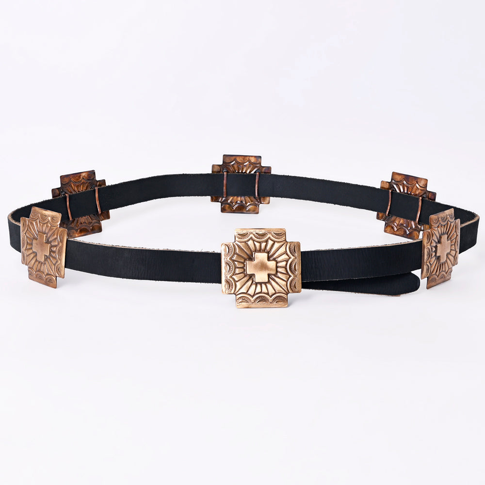 American Darling Full Grain Genuine Leather Belt Womens Western with Removable Buckle Hunter Green Small