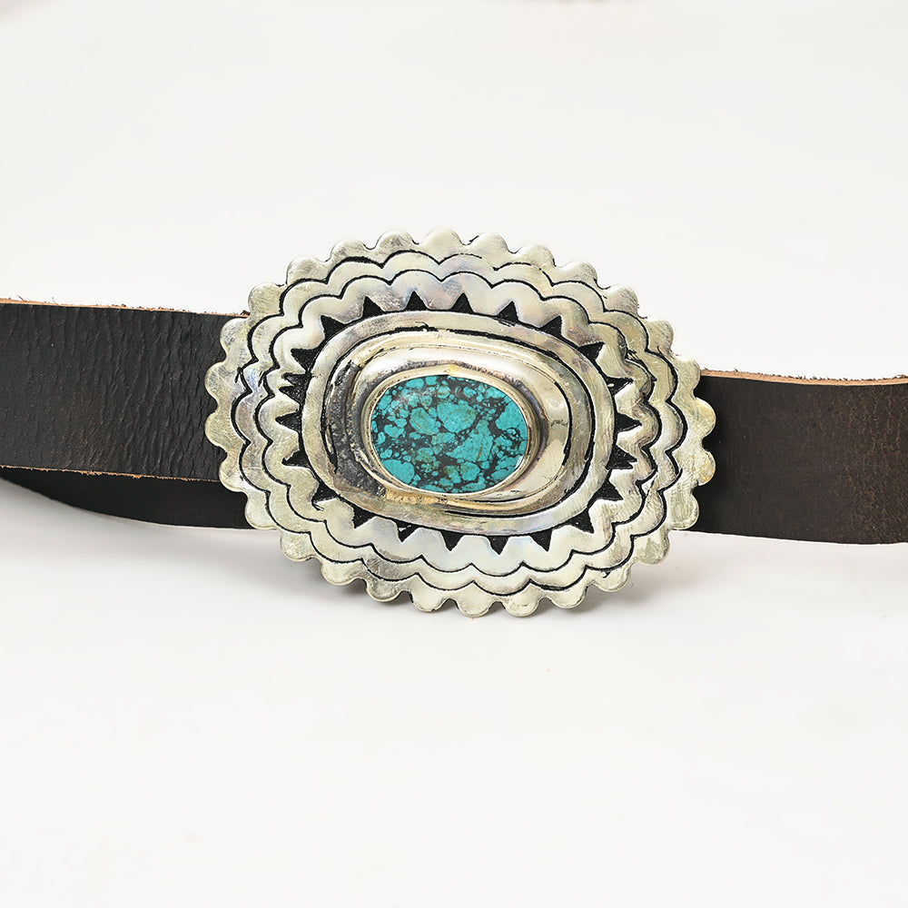 American Darling Full Grain Genuine Leather Belt Womens Western with Removable Buckle Hunter Green Small