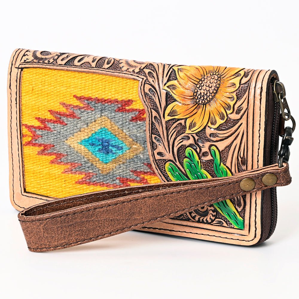 American Darling Organiser Hand Tooled Saddle Blanket Genuine Leather