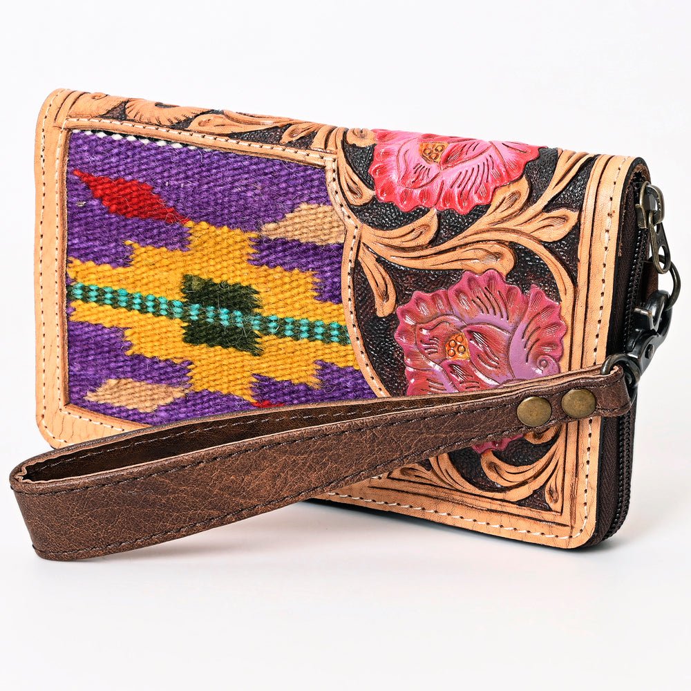 American Darling Organiser Hand Tooled Saddle Blanket Genuine Leather