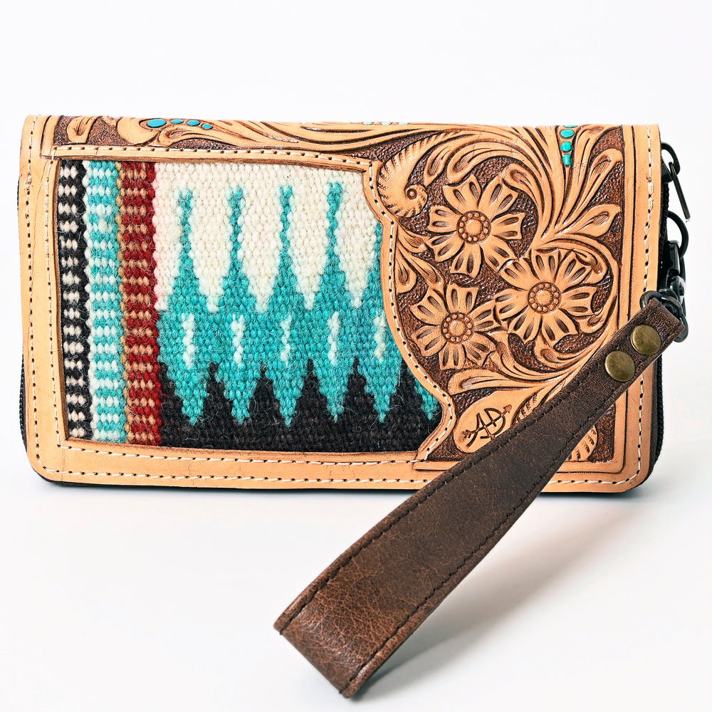 American Darling Organiser Hand Tooled Saddle Blanket Genuine Leather