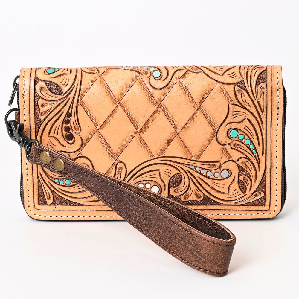 American Darling Organiser Hand Tooled Saddle Blanket Genuine Leather