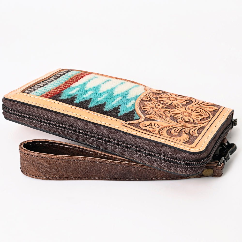 American Darling Organiser Hand Tooled Saddle Blanket Genuine Leather