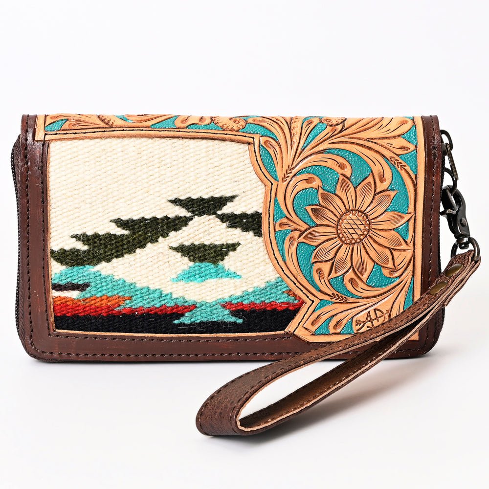American Darling Organiser Hand Tooled Saddle Blanket Genuine Leather