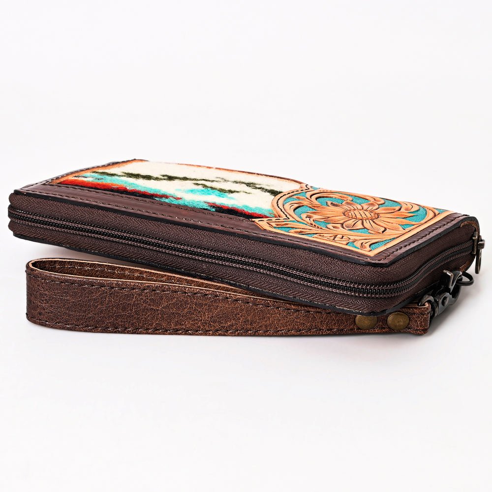 American Darling Organiser Hand Tooled Saddle Blanket Genuine Leather