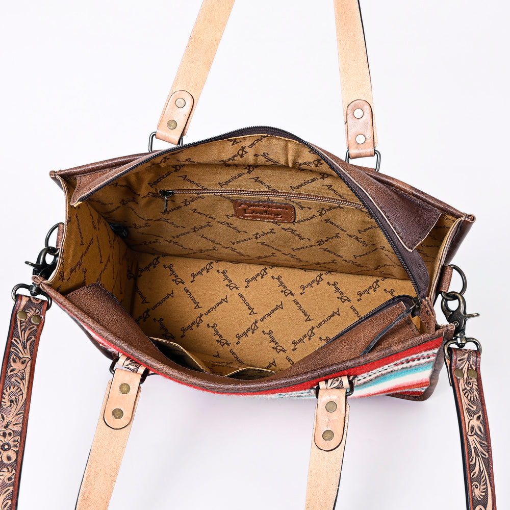 American Darling Saddle Blanket Genuine Leather Tote