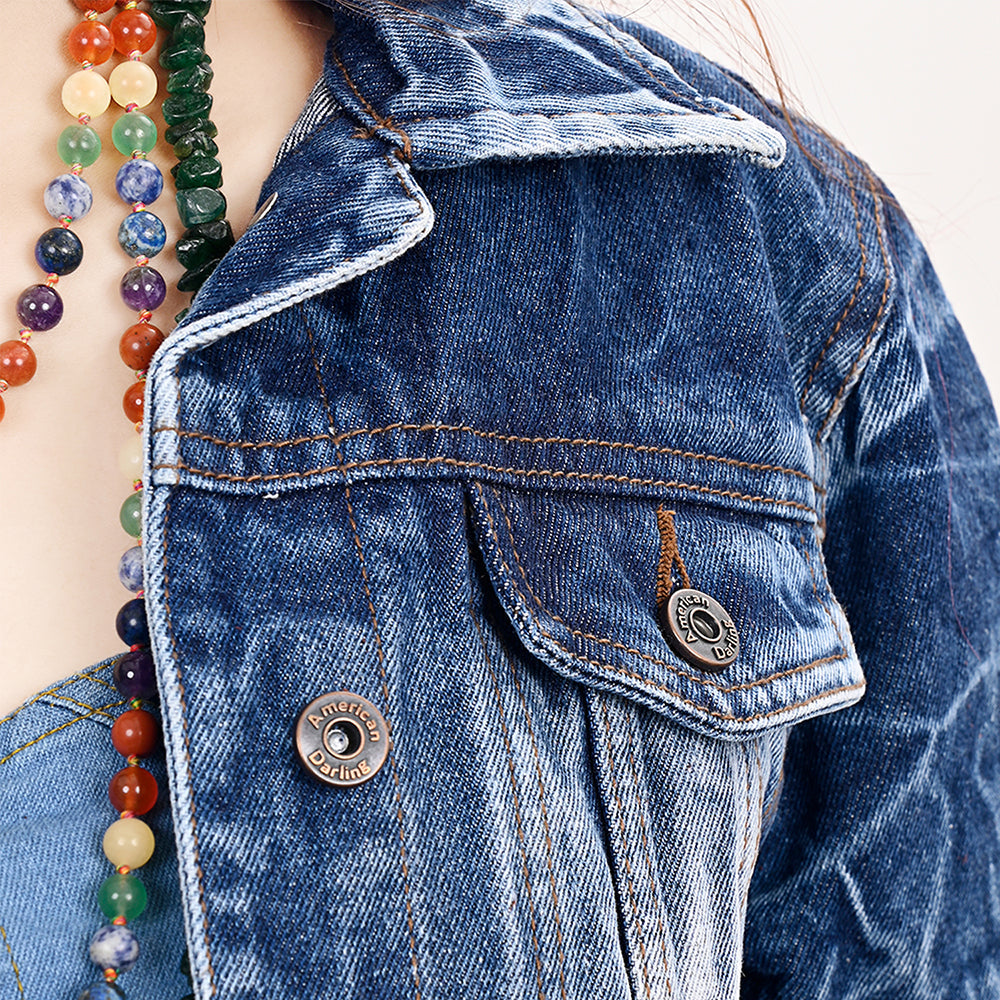 Genuine leather Hand tooled hand carved Women 100% cotton Denim jacket dress