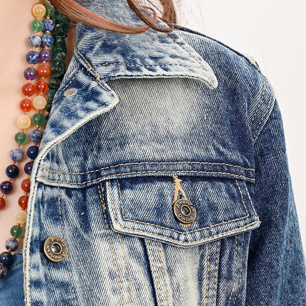 Genuine leather Hand tooled hand carved Women 100% cotton Denim jacket dress