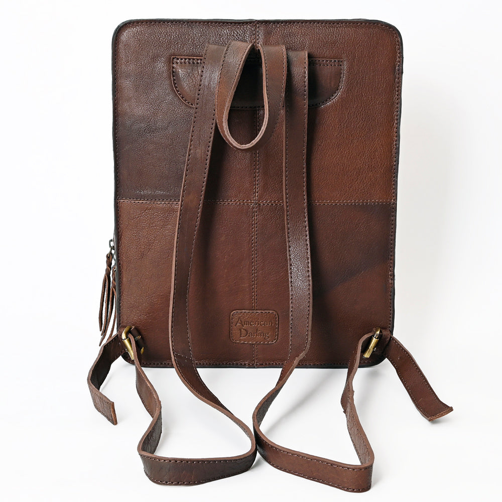 American Darling Hand-Tooled Hair-On Genuine Leather Bag