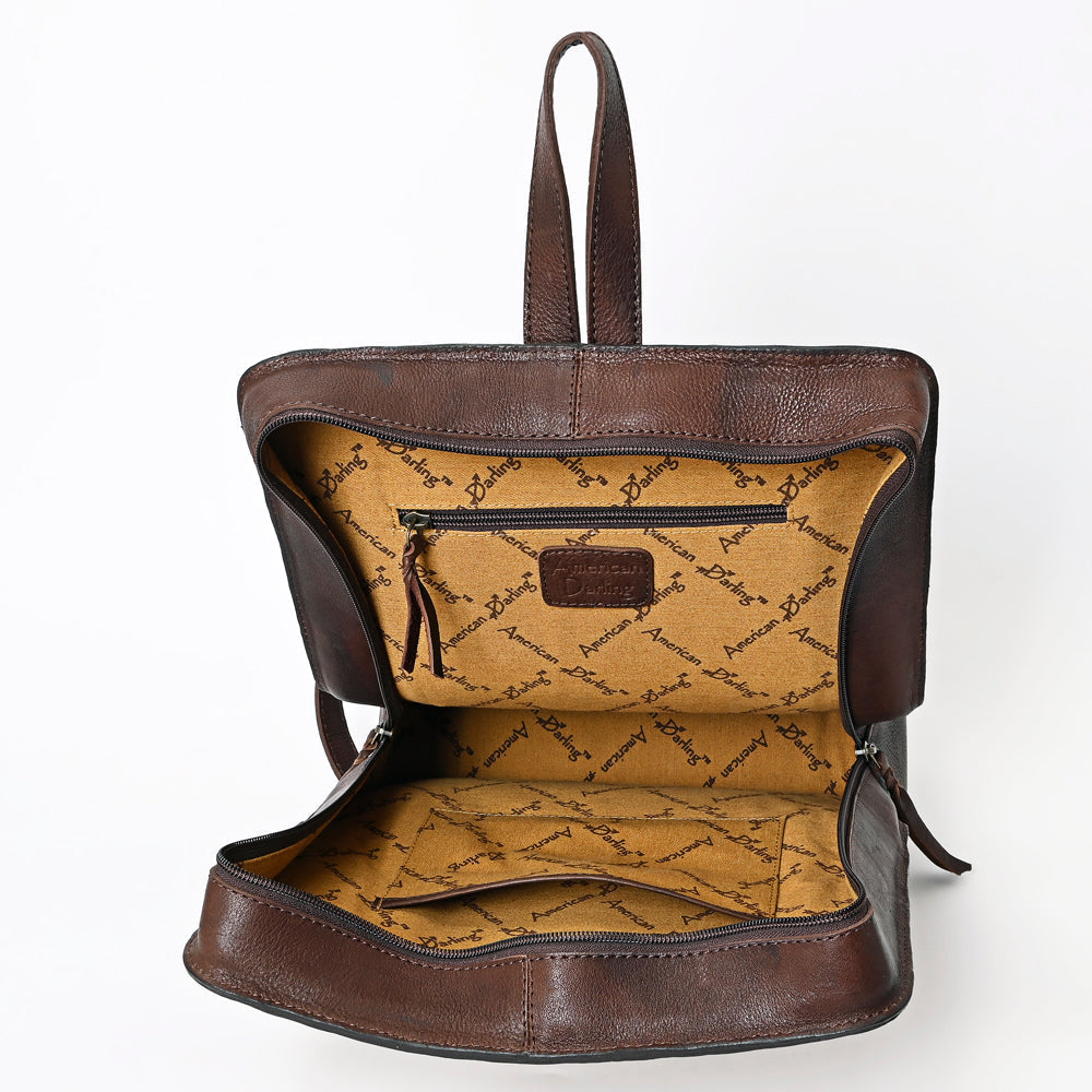American Darling Hand-Tooled Hair-On Genuine Leather Bag