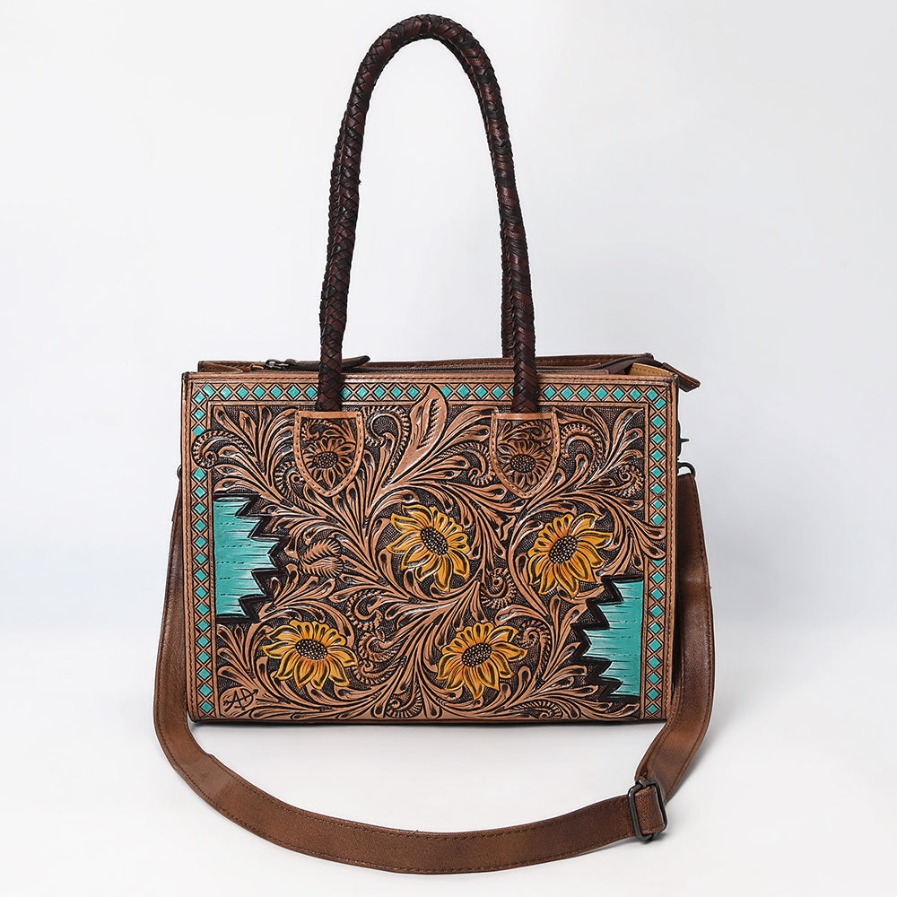 American Darling Tote Hand Tooled Genuine Leather