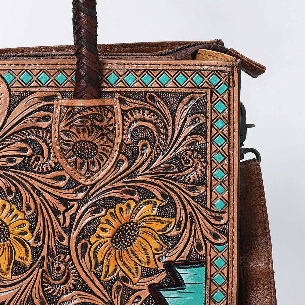 American Darling Tote Hand Tooled Genuine Leather