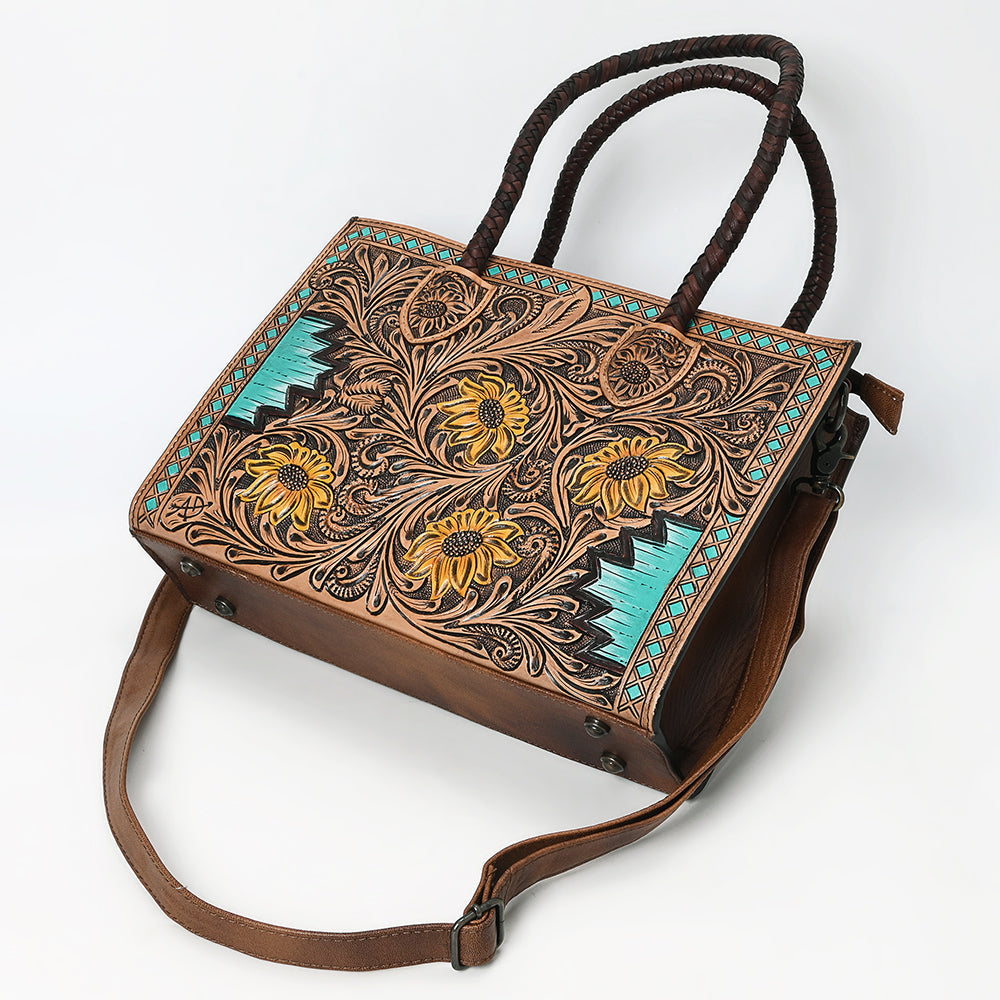 American Darling Tote Hand Tooled Genuine Leather