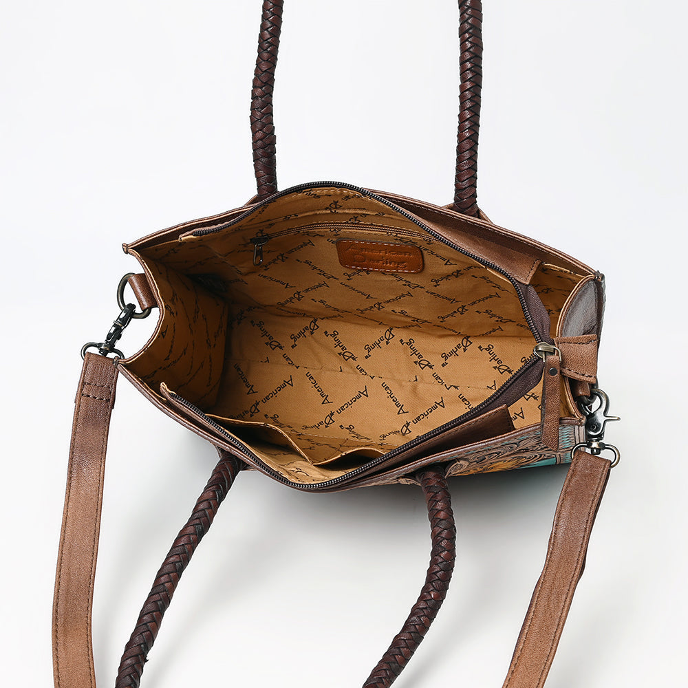 American Darling Tote Hand Tooled Genuine Leather
