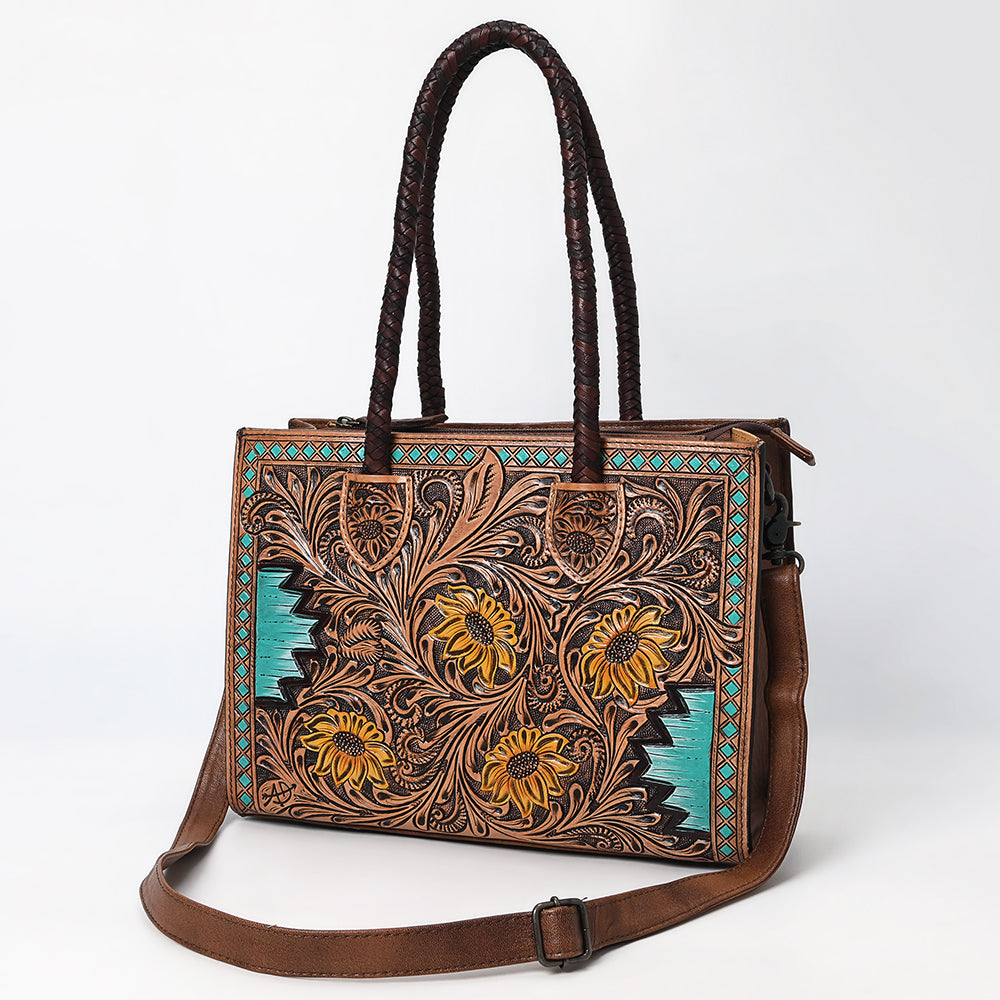 American Darling Tote Hand Tooled Genuine Leather