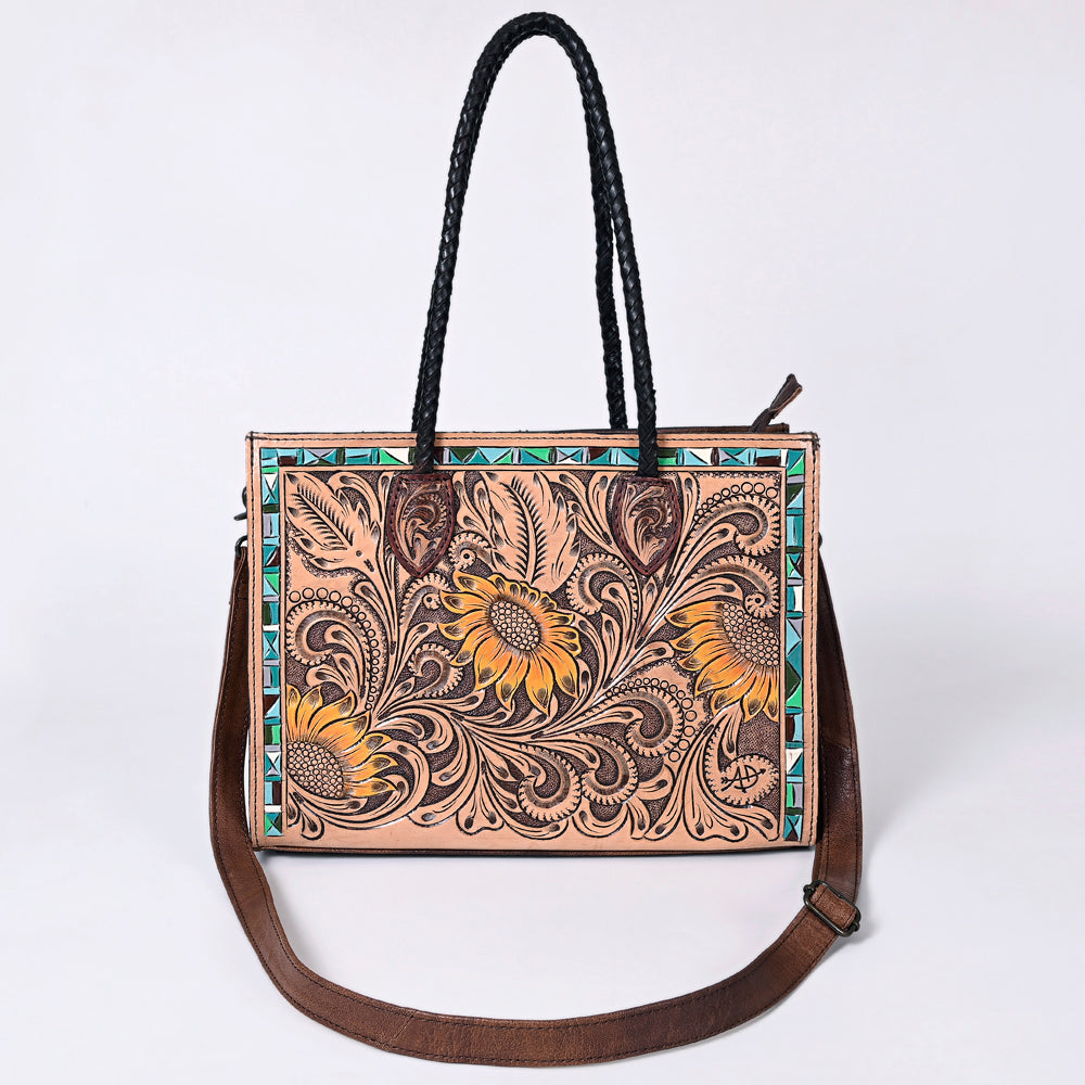 American Darling Tote Hand Tooled Genuine Leather