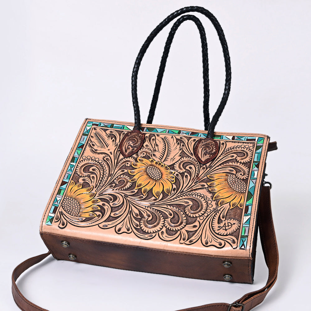 American Darling Tote Hand Tooled Genuine Leather