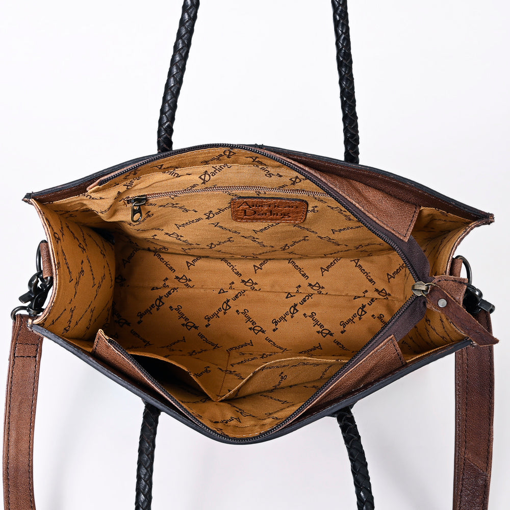 American Darling Tote Hand Tooled Genuine Leather