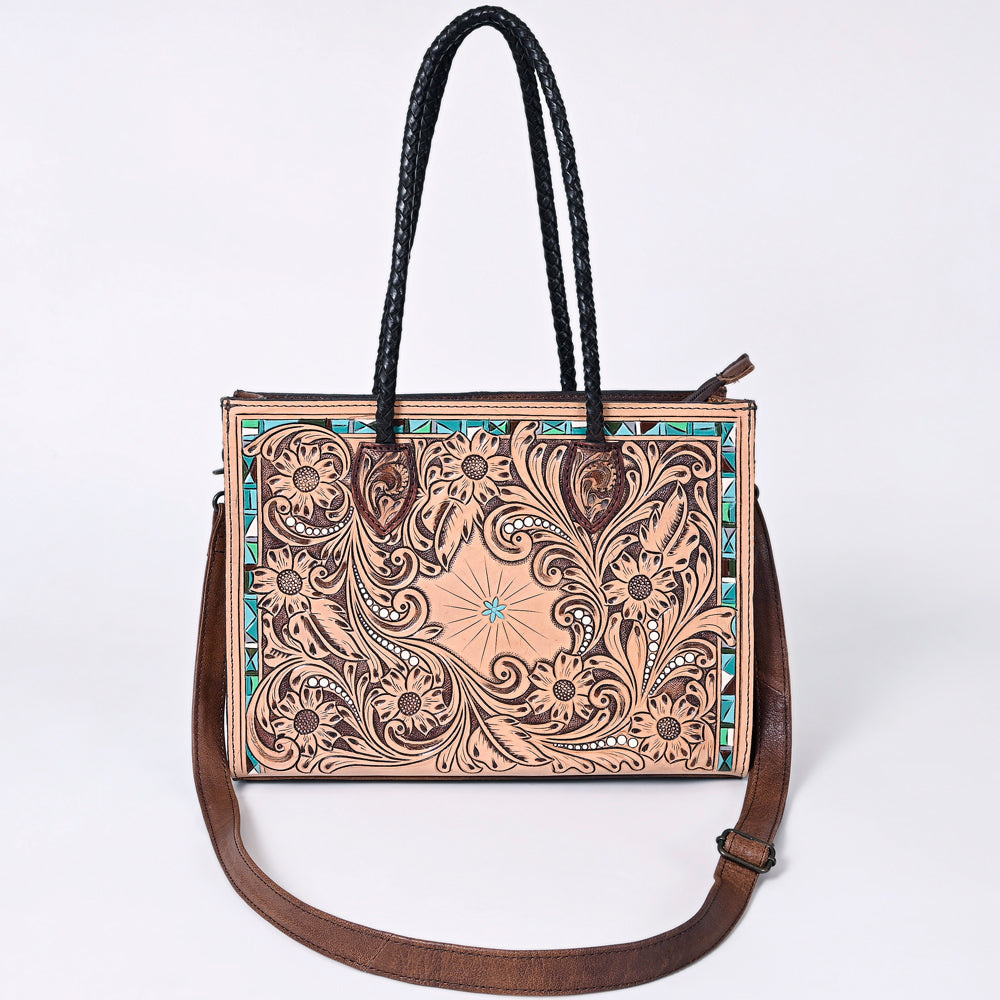 American Darling Tote Hand Tooled Genuine Leather