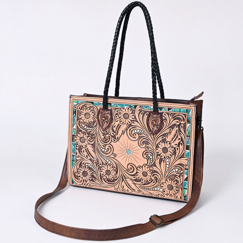 American Darling Tote Hand Tooled Genuine Leather